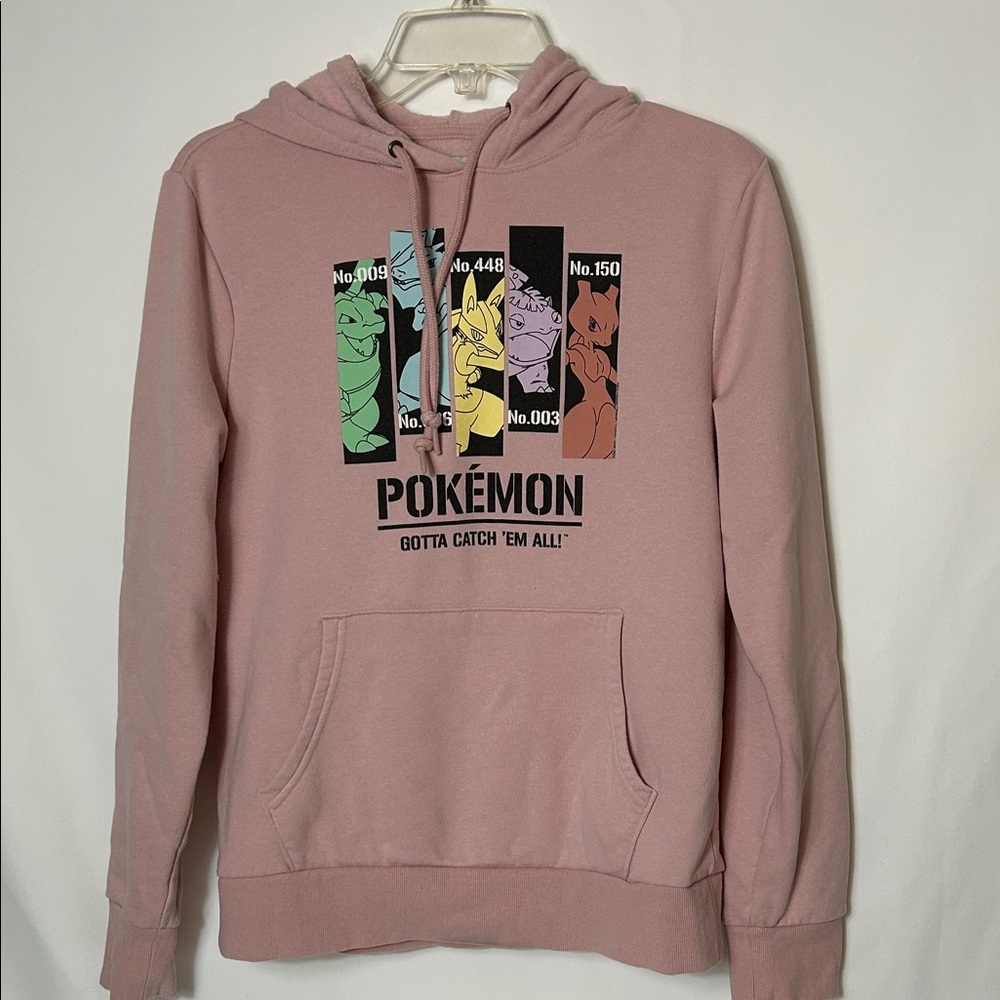 Old Navy Pink Pokemon Hoodie Pullover Graphics Front  Pocket Sweatshirt Small